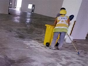 Stained Industrial Warehouse Floor